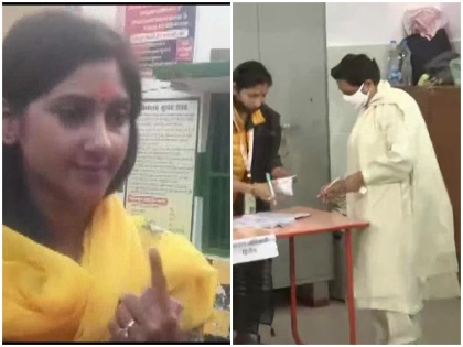 UP Elections Mayawati cast her vote and said BSP got full majority like 2007 getting votes of all sections | यूपी चुनावः मायावती ने कहा, बसपा को 2007 की तरह पूर्ण बहुमत, सभी वर्गों के मिल रहे वोट; भाजपा-सपा को लेकर कही ये बात