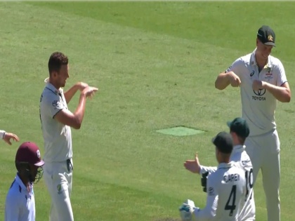AUS vs WI, 2nd Test: Josh Hazlewood Shoos Away Covid-Positive Cameron Green During Wicket Celebration; Watch | AUS vs WI, 2nd Test: हेजलवुड ने विकेट लेने के जश्न के बीच कोविड पॉजिटिव कैमरून ग्रीन से इशारों में कहा दूर रहो, देखें