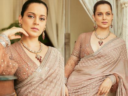 Kangana Ranautनं साडीत केलं स्टायलिश फोटोशूट, पाहा तिचे ग्लॅमरस फोटो