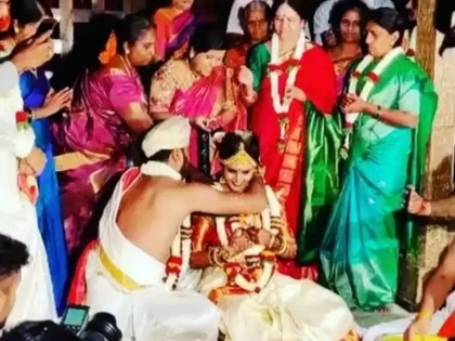 Kannada actress Mayuri Kyatari gets hitched video viral on social media | लॉकडाउन के नियमों का पालन करते हुए ऐक्ट्रेस मयूरी ने बॉयफ्रेंड संग रचाई शादी, वीडियो आया सामने