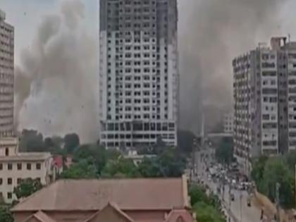 Pakistan Bomb Blast Huge explosion in a firecracker factory in Karachi, smoke rose into the sky | VIDEO | Pakistan Bomb Blast: कराची में पटाखा फैक्ट्री में भीषण विस्फोट, आसमान पर उठा धुएँ का गुबार | VIDEO