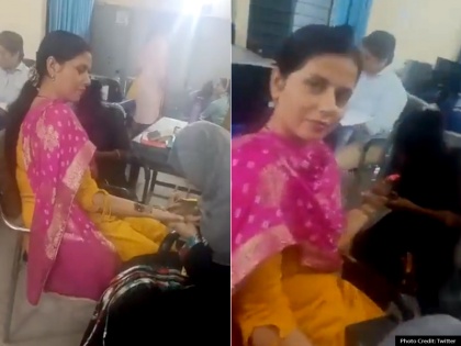 Uttar Pradesh Meerut Intelligence office turned beauty parlor video goes viral | Karwa Chauth: खुफिया दफ्तर बना ब्यूटी पार्लर, सोशल मीडिया पर वीडियो वायरल, देखें वीडियो