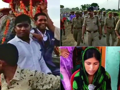 Dalit groom takes out wedding procession after 80 years in Kasganj's Nizampur village under police protection | यूपी: निजामपुर में पहली बार दलित की घोड़ी पर निकली बारात, कड़ी सुरक्षा के बीच हुई शादी