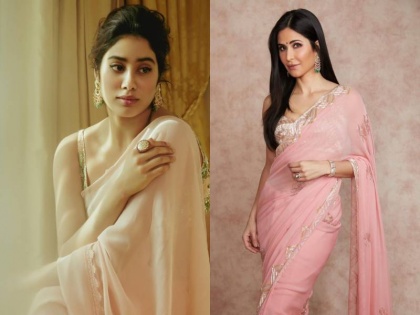 Katrina Kaif to Nora Fatehi who beautifully flaunted blush pink saree | कैटरीना कैफ से लेकर जान्हवी कपूर तक, इन एक्ट्रेसेस से लीजिए ब्लश पिंक साड़ी स्टाइल करने के टिप्स