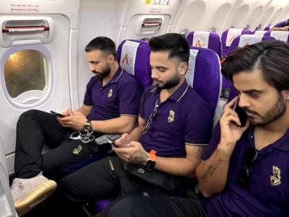 IPL 2024 KKR spend night in Varanasi after flight fails to land in rain-hit Kolkata charter flight from Lucknow to Kolkata diverted | KKR IPL 2024: जाना था कोलकाता, पहुंच गए बनारस, केकेआर खिलाड़ी की तस्वीरें वायरल