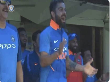 India vs Australia, 4th ODI: Bumrah 1st internationl six after 99 match, And look at that reaction | VIDEO: बुमराह ने 100वें मैच में जड़ा करियर का पहला छक्का, खुशी से झूम उठे कप्तान कोहली
