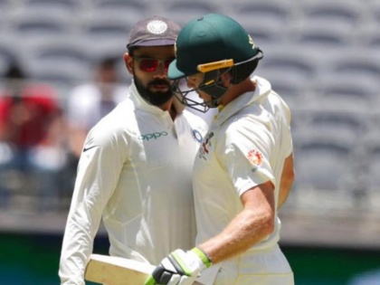 India vs Australia: Virat Kohli Tim Paine banter in perth test was humorous, says Justin Langer | IND vs AUS: कोहली-पेन भिड़ंत पर ऑस्ट्रेलियाई कोच लैंगर का बयान, 'ये मजाकिया थी, अपमानजनक नहीं'