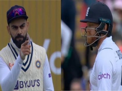 ENG vs IND Kohli involved in heated exchange with Bairstow, then delivers friendly punch - Watch | ENG vs IND: मैच के दौरान भिड़ गए कोहली और जॉनी बेयरस्टो, बीच बचाव में आए अंपायर, देखें वीडियो