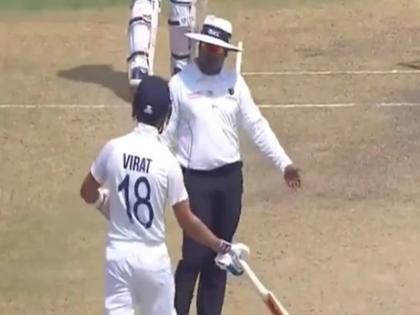 Virat Kohli gets into heated argument with umpire video goes viral on social media | IND vs Eng: बल्लेबाजी के दौरान अंपायर पर फूटा विराट कोहली का गुस्सा, हुई जोरदार बहस, वीडियो वायरल