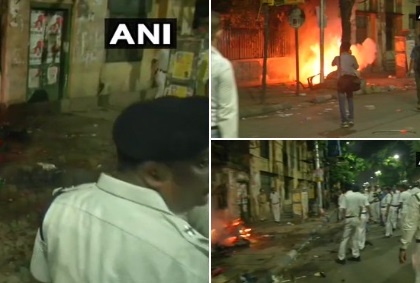 West Bengal: BJP President Amit Shah's roadshow in Kolkata after clashes broke out | कोलकाता में अमित शाह के रोड शो में बवाल, आगजनी, पत्थरबाजी, पुलिस ने किया लाठीचार्ज