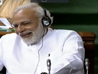 No-Confidence Motion rahul gandhi speech narendra modi laughing in loksabha | भूकंप वाली स्पीच के दौरान फिसली राहुल गांधी की जुबान, ठहाका लगाकर हंसने लगें PM नरेंद्र मोदी