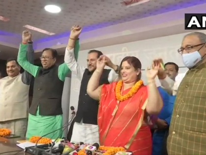 Bihar ljp MLC Nutan Singh joins BJP chirag paswan Sanjay Jaiswal Neeraj Kumar Singh in Patna | सहयोगी दल लोजपा को भाजपा ने दिया झटका, विधान पार्षद नूतन सिंह बीजेपी में शामिल, चिराग पासवान पर हमला