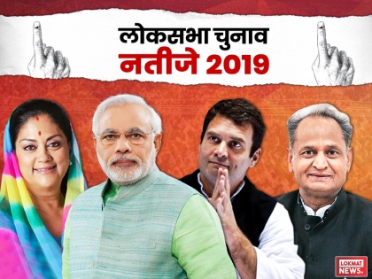 Rajasthan Lok Sabha Election 2019: BJP makes clean sweep, NDA wins on all 25 Lok Sabha Seat | राजस्थान में BJP ने किया क्लीन स्वीप, मोदी लहर के आगे नहीं टिके कई दिग्गज, सूपड़ा साफ 