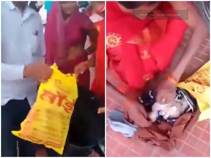 Madhya Pradesh Singrauli man carry dead newborn baby in poly bag in bike side compartment viral video | Video: नहीं मिला एम्बुलेंस तो पिता ने मृत बच्चे को थैले में रखकर मोटसाइकिल के डिग्गी में डाला-पहुंचा जिलाधिकारी कार्यालय