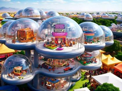 Mahakumbh 2025 live dome city sangam prayagraj luxury cottage Height 15-18 feet cost 51 crores 176 cottages, 44 domes in Dome City Rent ₹1-10 lakh per day see pics | Mahakumbh 2025: 15 से 18 फीट की ऊंचाई, 51 करोड़ लागत?, डोम सिटी में 176 कॉटेज, 44 डोम और हर दिन किराया 1.10 लाख!