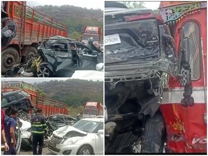 Video A horrific accident Mumbai-Pune Expressway 7-8 vehicles collided with each other | वीडियोः मुंबई-पुणे एक्सप्रेसवे पर भीषण हादसा, 12 गाड़ियों को ट्रक ने मारी टक्कर, उड़े परखच्चे; 6 घायल, देखें Video A horrific accident Mumbai-Pune Expressway 7-8 vehicles collided with each other | वीडियोः मुंबई-पुणे एक्सप्रेसवे पर भीषण हादसा, 12 गाड़ियों को ट्रक ने मारी टक्कर, उड़े परखच्चे; 6 घायल, देखें