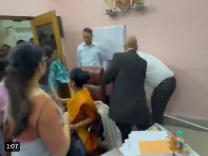 Woman Principal Pulled From Chair, Forced Out Of Office In Prayagraj; Video Goes Viral | WATCH: प्रयागराज में महिला प्रिंसिपल को कुर्सी से खींचकर ऑफिस से बाहर निकाला गया, वीडियो वायरल