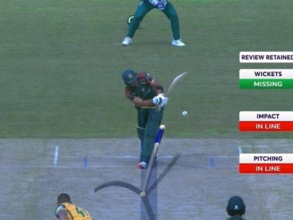 T20 World Cup 2024 Mahmudullah wrongly out LBW ball went 4 leg byes decision Bangladesh didn't get 4 runs South Africa won exactly 4 runs see video | T20 World Cup 2024: 4 लेग बाई रन, बांग्लादेश को 4 रन नहीं और साउथ अफ्रीका 4 रन से जीता, जानें क्या है चार की कहानी, देखें वीडियो