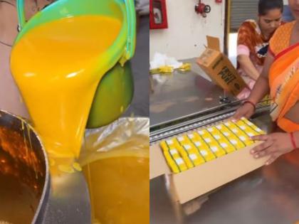 Mango juice tetra packaging saw it was shocked after VIDEO goes viral slow poison | VIDEO: मैंगो जूस की ऐसी टेट्रा पैकेजिंग, जिसने देखा वो हैरान रह गया, फैक्ट्री में बनता देख आप भी..