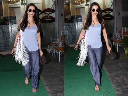 गोरे मुखड़े पर काला चश्मा लगाए मलाइका अरोड़ा का दिखा स्वैग भरा अंदाज, तस्वीरें देख हार बैठेंगे दिल