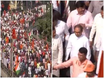 Eknath Shinde BJP's Maafi Mango Andolan counter MVA Halla Bol March In Maharashtra 2500 Policemen Deployed | शिंदे सरकार और राज्यपाल के खिलाफ मुंबई में एमवीएम का व्यापक विरोध मार्च; उद्धव ठाकरे, नाना पटोले, अजीत पवार मार्च में हुए शामिल