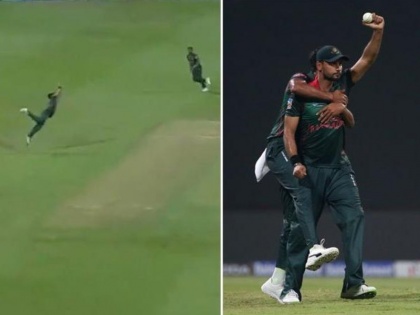 Asia Cup 2018: Mashrafe Mortaza takes catch of the tournament to dismiss Shoaib Malik | एशिया कप: बांग्लादेशी कप्तान ने लपका 'टूर्नामेंट का बेस्ट कैच', जिसने पाकिस्तान से 'छीना' मैच, देखें वीडियो