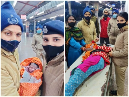 Woman traveling in train gave birth to a child at gorakhpur station security forces are being praised | ट्रेन में सफर कर रही महिला को अचानक हुई प्रसव पीड़ा, स्टेशन पर ही दिया बच्चे को जन्म, रेलवे सुरक्षा बलों की हो रही तारीफ
