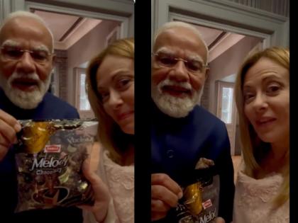 PM Narendra Modi gave Giorgia Meloni melody gift watch viral video | चॉकलेट का तोहफा..., जब पीएम मोदी ने मेलोनी को दिया 'मेलोडी' गिफ्ट; वीडियो देख इंटरनेट पर फैन्स ने मचाया गदर PM Narendra Modi gave Giorgia Meloni melody gift watch viral video | चॉकलेट का तोहफा..., जब पीएम मोदी ने मेलोनी को दिया 'मेलोडी' गिफ्ट; वीडियो देख इंटरनेट पर फैन्स ने मचाया गदर