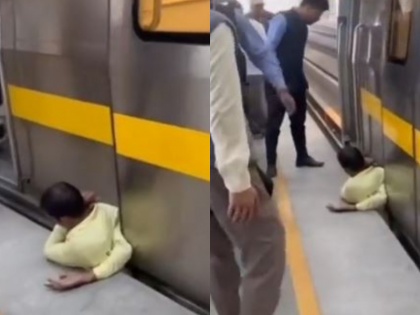 Watch 1 person died after hit Metro do not be in hurry | Watch: न करें जल्दबाजी वरना जा सकती है जान! दिल्ली मेट्रो की चपेट में आकर एक शख्स की हुई मृत्यु
