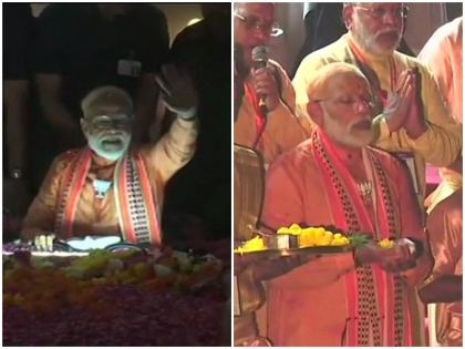 lok sabha election 2019 PM Modi begins mega roadshow in Varanasi, says grateful for the warmth and affection | वाराणसी में नामांकन से पहले पीएम नरेंद्र मोदी का मेगा रोड शो पूरा, दशाश्वमेध घाट पर आरती में शामिल होकर लिया मां गंगा का आशीर्वाद