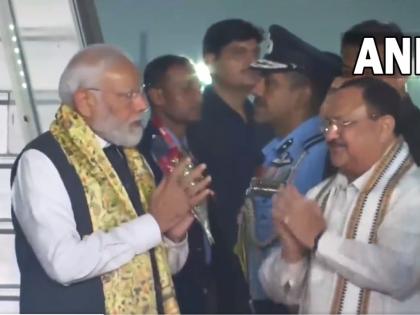 PM Narendra Modi returns from US, Egypt trip, asks JP Nadda at airport, 'what is happening in India' | प्रधानमंत्री नरेंद्र मोदी अमेरिका, मिस्र की यात्रा से लौटे, हवाई अड्डे पर जेपी नड्डा से पूछा, 'भारत में क्या हो रहा है'