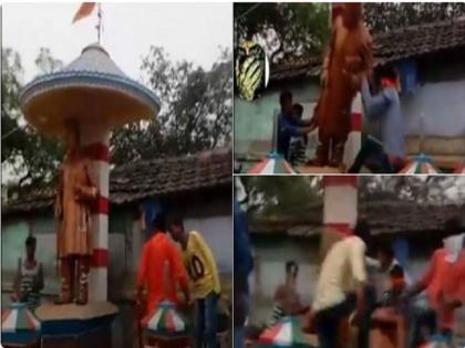 West bengal kolkata Maulana Abul Kalam Azad statue pulled down in Ram Navami processions | VIDEO: पश्चिम बंगाल में अब तोड़ी गई अबुल कलाम आजाद की मूर्ति, सत्ताधारी TMC पर लग रहे हैं आरोप West bengal kolkata Maulana Abul Kalam Azad statue pulled down in Ram Navami processions | VIDEO: पश्चिम बंगाल में अब तोड़ी गई अबुल कलाम आजाद की मूर्ति, सत्ताधारी TMC पर लग रहे हैं आरोप