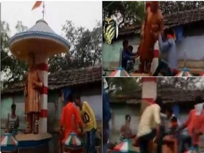 West bengal kolkata Maulana Abul Kalam Azad statue pulled down in Ram Navami processions | VIDEO: पश्चिम बंगाल में अब तोड़ी गई अबुल कलाम आजाद की मूर्ति, सत्ताधारी TMC पर लग रहे हैं आरोप
