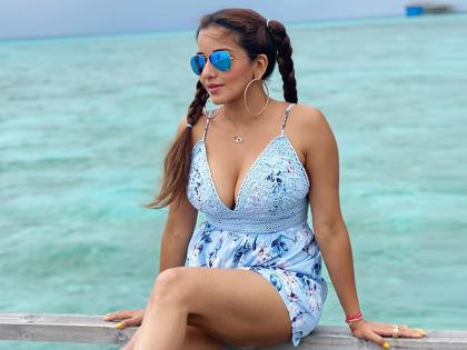 Monalisa shares pool photos in white printed monokini, see pics
