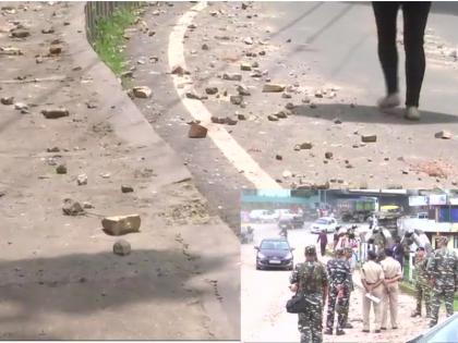 400 protesters pelted stones on a CRPF camp in Shillong | नहीं थम रही मेघालय में हिंसा,  400 प्रदर्शनकारियों ने CRPF कैंप पर की पत्थरबाजी 