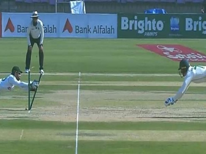 Pakistan Mohammad Rizwan Pulls off a Stunning Diving run out video viral | बीच मैदान यह पाकिस्तानी खिलाड़ी बना 'सुपरमैन', हवा में उड़कर किया कुछ ऐसा कि हर कोई रह गया हैरान