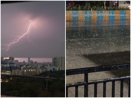 Video Darkness in Mumbai hail fell with rain Weather pattern changed due to storm and rain in Pune Ahmednagar | वीडियोः मुंबई में छाया अंधेरा, बारिश के साथ गिरे ओले; पुणे, अहमदनगर में भी आंधी और बारिश से बदला मौसम का मिजाज