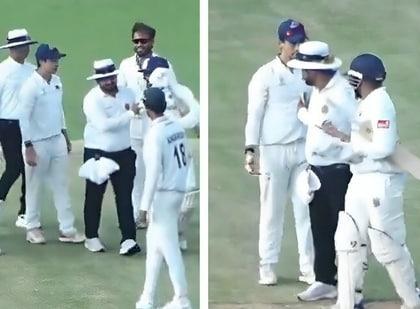 watch Prithvi Shaw-Musheer Khan two words boiled Shaw led almost fist-fight in Mumbai vs Maharashtra match Heated On-Field Spat see Video | Prithvi Shaw-Musheer Khan: सरफराज खान के भाई मुशीर से भिड़े पृथ्वी साव, ऐसे लड़े दो खिलाड़ी, देखिए वीडियो
