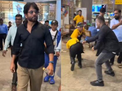 Nagarjuna apologises for pushing bodyguard's fan said this after trolling | Nagarjuna ने बॉडीगार्ड के फैन को धकेलने पर मांगी माफी, ट्रोलिंग के बाद कही ये बात, सामने आया वायरल वीडियो