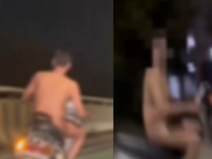 Watch Scooter kept running on the road naked shameful act happened in Nagpur at midnight video goes viral | Watch: नग्न हालत में सड़क पर दौड़ता रहा स्कूटर, आधी रात को नागपुर में हुई शर्मनाक हरकत, वीडियो वायरल
