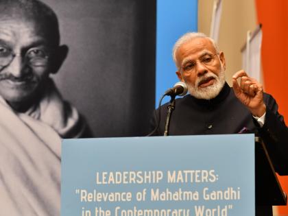 Prime Minister Narendra Modi paid tribute to Mahatma Gandhi in a talk in United Nations | पीएम मोदी बोले- गांधी जी भारतीय थे लेकिन सिर्फ भारत के नहीं थे, इन सात बातों से किया दुनिया को सावधान