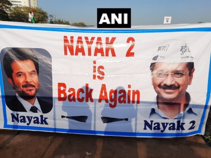 ‘Nayak 2 is back again,’ reads poster at Arvind Kerjiwal’s swearing-in venue | अरविंद केजरीवाल शपथग्रहण समारोह: रामलीला मैदान में लगे तरह-तरह के पोस्टर, मुख्यमंत्री को बताया गया नायक-2