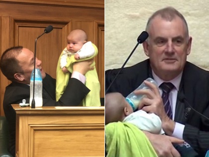 New Zealand Speaker cradles and feeds MP's baby in Parliament video and photos goes viral | संसद में सदन की कार्यवाही के दौरान स्पीकर ने बच्चे को पिलाया दूध, वायरल हुआ वीडियो