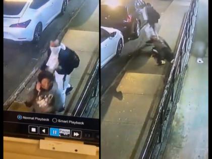Watch viral video man pressed a belt on a woman's neck on a New York street and then tried to rape her | Watch: न्यूयॉर्क की सड़क पर महिला के साथ बर्बरता, शख्स ने बेल्ट से दबाया गला, फिर की रेप करने की कोशिश