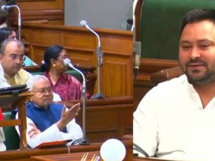 Bihar Assembly Session CM Nitish Kumar seen talking in signs Pointed towards visitors' gallery and started saying something | Bihar Assembly Session: दर्शक दीर्घा की ओर इशारा और बात कहने लगे?, सीएम नीतीश कुमार को संकेतों में बात करते देखा तो...