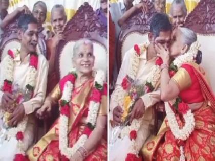 Elderly couple ties knot at Kerala old-age home internet gets emotional picture viral | 67 का दूल्हा, 65 की दुल्हन ने सरकारी वृद्ध आश्रम में की शादी, लव स्टोरी जान इंटरनेट पर इमोशनल हुए लोग, देखें वायरल वीडियो Elderly couple ties knot at Kerala old-age home internet gets emotional picture viral | 67 का दूल्हा, 65 की दुल्हन ने सरकारी वृद्ध आश्रम में की शादी, लव स्टोरी जान इंटरनेट पर इमोशनल हुए लोग, देखें वायरल वीडियो