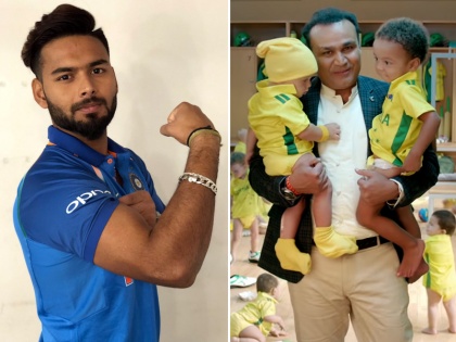 Viru paaji showing me how to be better at cricket and babysitting, Rishabh Pant reacts to Sehwag's ad | हेडेन के बाद ऋषभ पंत ने किया सहवाग के 'बेबीसिटिंग वीडियो' पर कमेंट, ट्विटर पर दिया ये जवाब