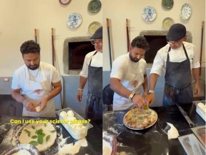 WATCH: Rishabh Pant left cricket and became a chef, made pizza with a broken leg, watch funny video | WATCH: क्रिकेट छोड़ ऋषभ पंत बने शेफ, कुकिंग स्किल्स दिखाते हुए बनाया पिज्जा, देखें मजेदार वीडियो