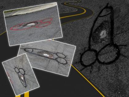 Paints Phallic symbols Penises Around Potholes To Get Them Fixed | सड़क पर गड्ढों से परेशान जनता ने बना दिए ऐसे निशान, शर्मिंदा प्रशासन ने तुरंत बनवा दी रोड Paints Phallic symbols Penises Around Potholes To Get Them Fixed | सड़क पर गड्ढों से परेशान जनता ने बना दिए ऐसे निशान, शर्मिंदा प्रशासन ने तुरंत बनवा दी रोड