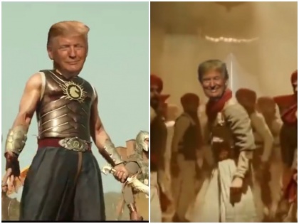 Donald Trump became Baahubali and Bajirao see Ranveer Singh Malhari dance | 'बाहुबली' और बाजीराव बने डोनाल्ड ट्रंप, रणवीर सिंह के मल्हारी डांस में देखें 'Trump' का अंदाज